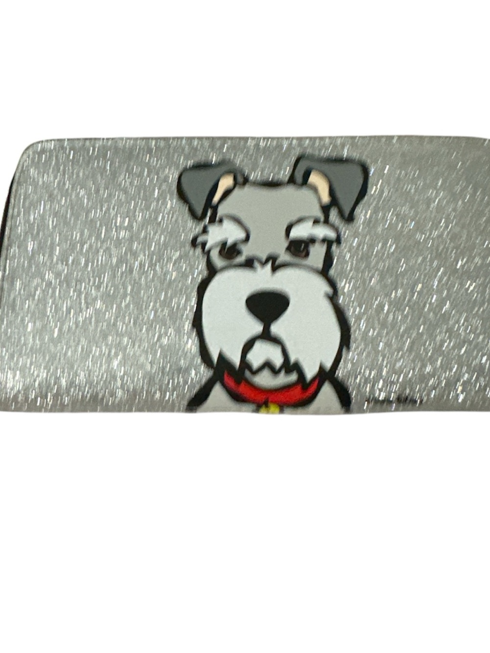 NWOT Marc tetro Silver Glitter Schnauzer Wallet -silver acc brand new zip around